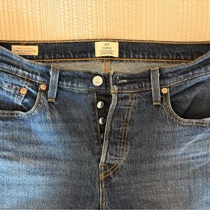 Levi's Women's Straight Leg Jeans - Classic Blue Button Fly 501c